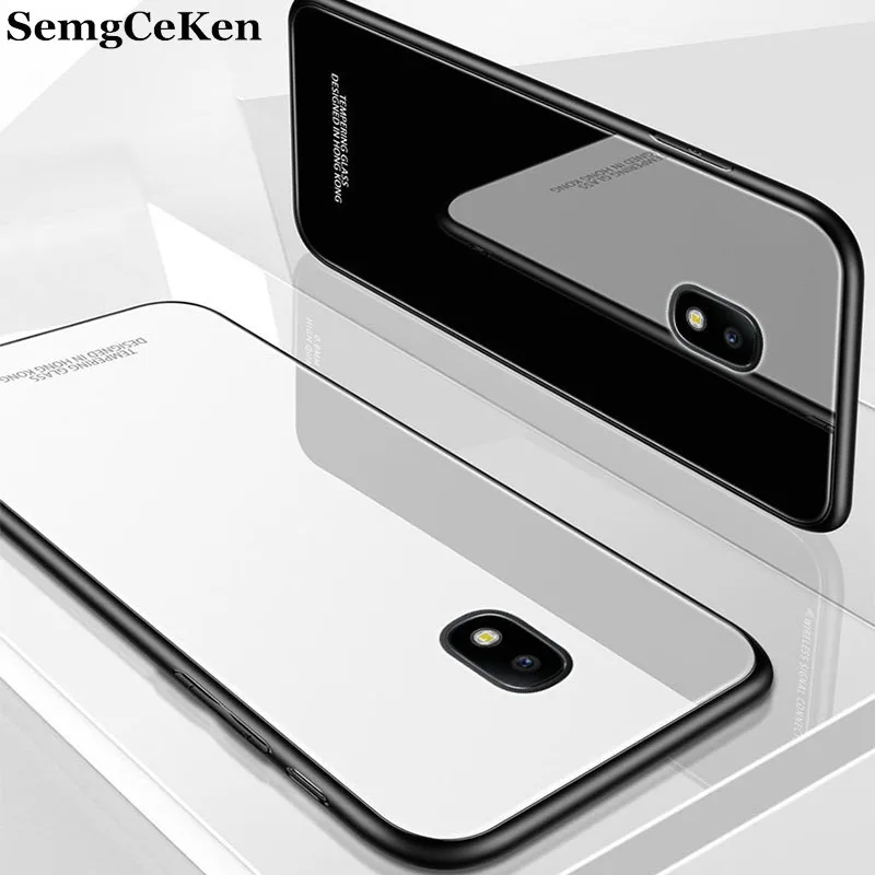 Стеклянный зеркальный чехол SemgCeKen для Samsung Galaxy J3, J5, J7 года j330 j530 j730 силиконовый Жесткий чехол из ТПУ для телефона