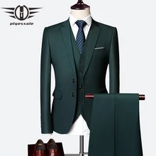 Plyesxale 3 Piece Wedding Suits For Men Slim Fit Men's Suits Formal Burgundy Green Purple Yellow Red White Man Suit 5XL 6XL Q63 Plyesxale 3 Piece Wedding Suits For Men Slim Fit Men's Suits Formal Burgundy Green Purple Yellow Red White Man Suit 5XL 6XL Q63