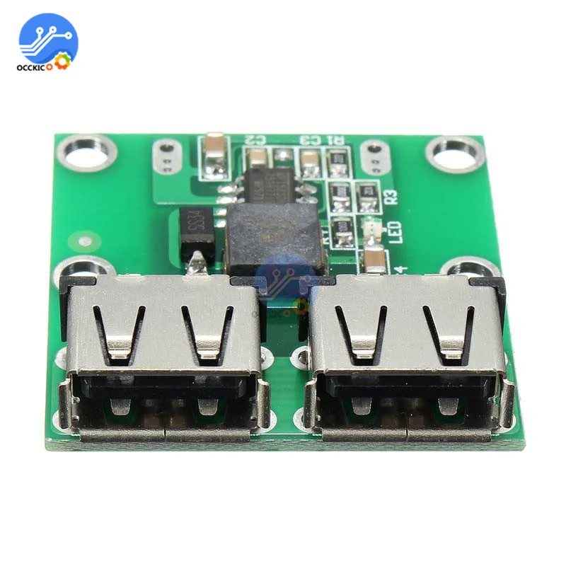 Двойной USB понижающая плата для зарядки DC 6 24V до 5 2 V 3A преобразовывает зарядное