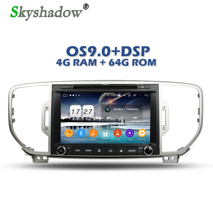 Best IPS DSP TDA7851 Android 9.0 8Core 4GB + 64GB Bluetooth 4.2 Wifi LTE GPS Map Car DVD Player RDS Radio For kia Sportage 2016 2017 0