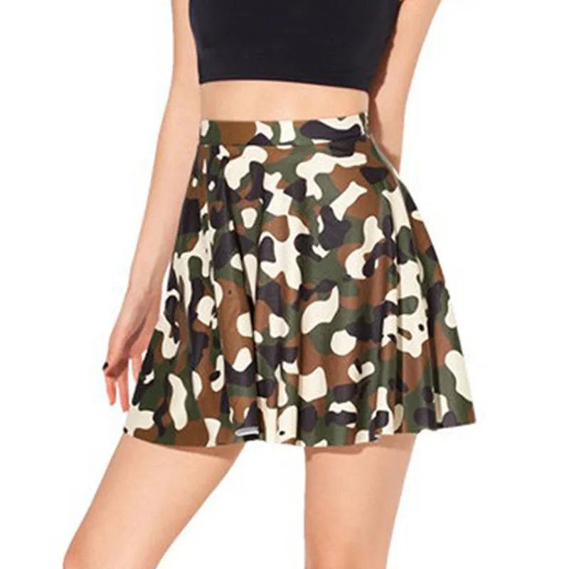 Women Military Skirts Mini Skirts 2018 Spring Women Plus Size Lady High