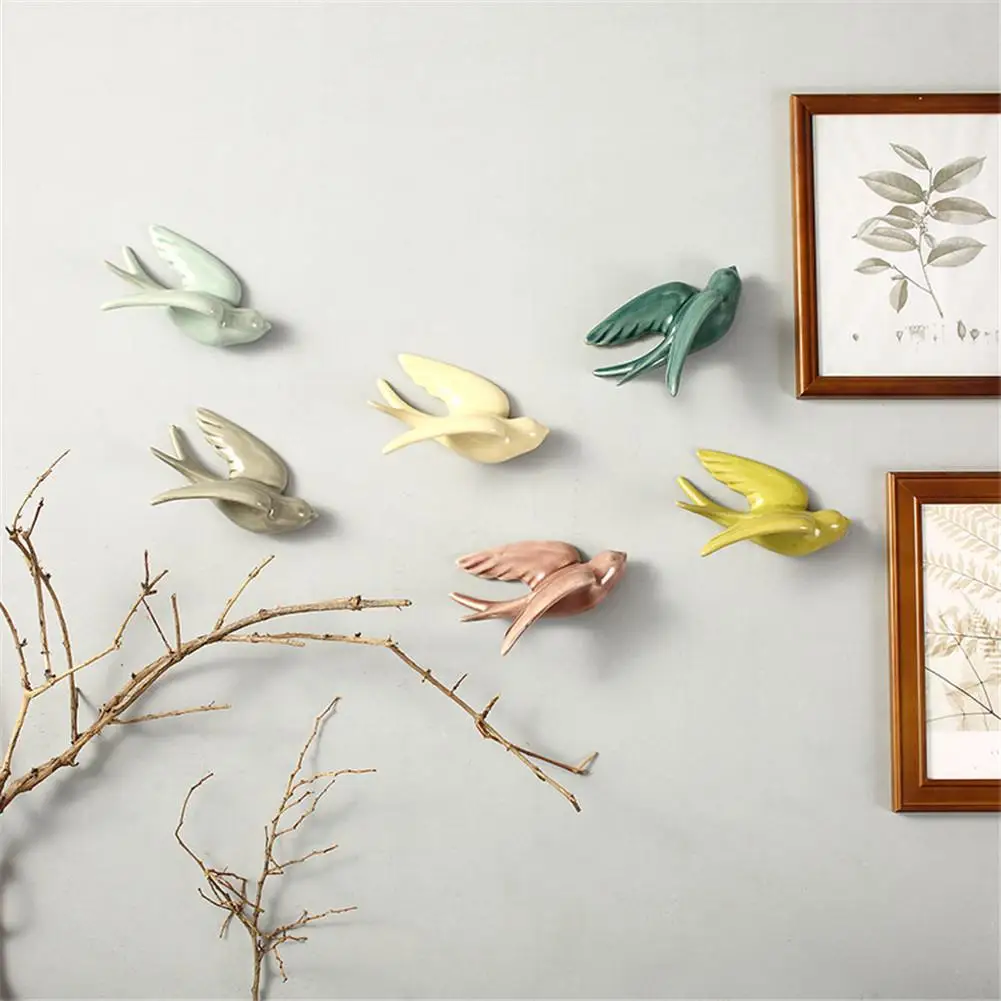 3D Birds Wall Decoration Home Decoration Accessories Modern Vintage Home Decor 6 Colors Wall Sculpture Bird Statue S/L S3 3D Birds Wall Decoration Home Decoration Accessories Modern Vintage Home Decor 6 Colors Wall Sculpture Bird Statue S/L S3