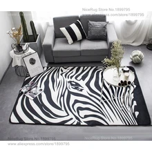 Геометрический черный, белый цвет Зебра Полосатая Ковры Гостиная Спальня коврики tapetes де Сала современный дом отель декоративные Коврики