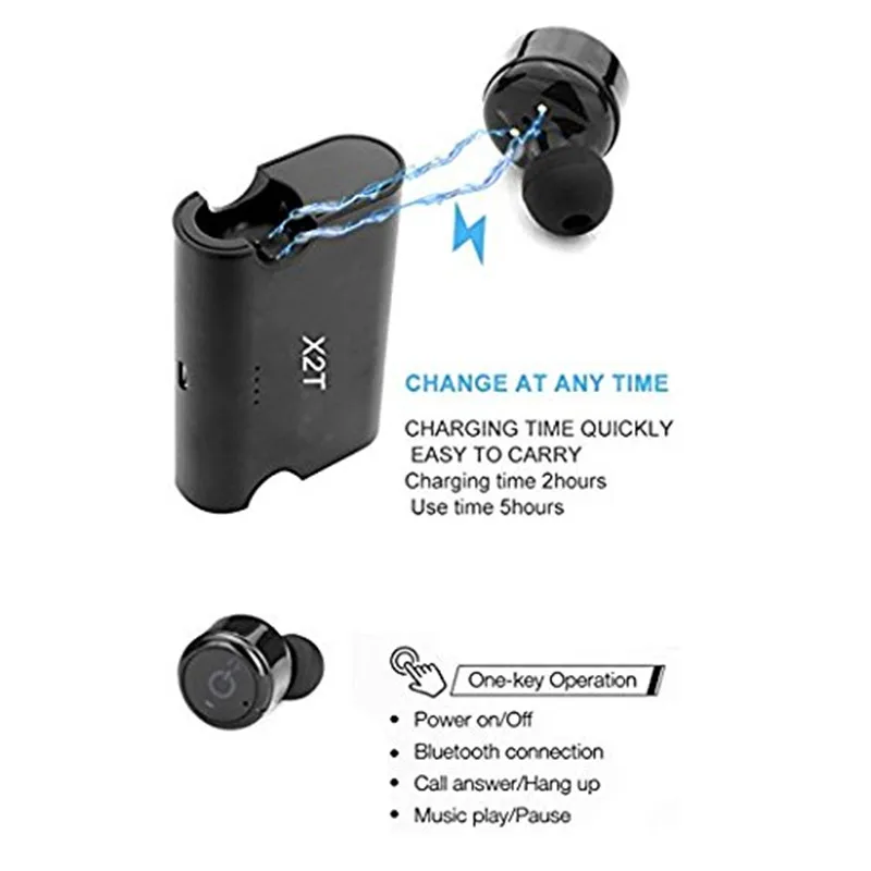 Мини X2T беспроводные Bluetooth наушники с шумоподавлением V4.2 для iPod стерео гарнитура