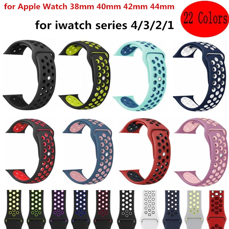 

Sport Silicone band strap for apple watch nike 40mm 44mm bracelet wrist band watch watchband For iwatch Series 4/3/2 Accessories