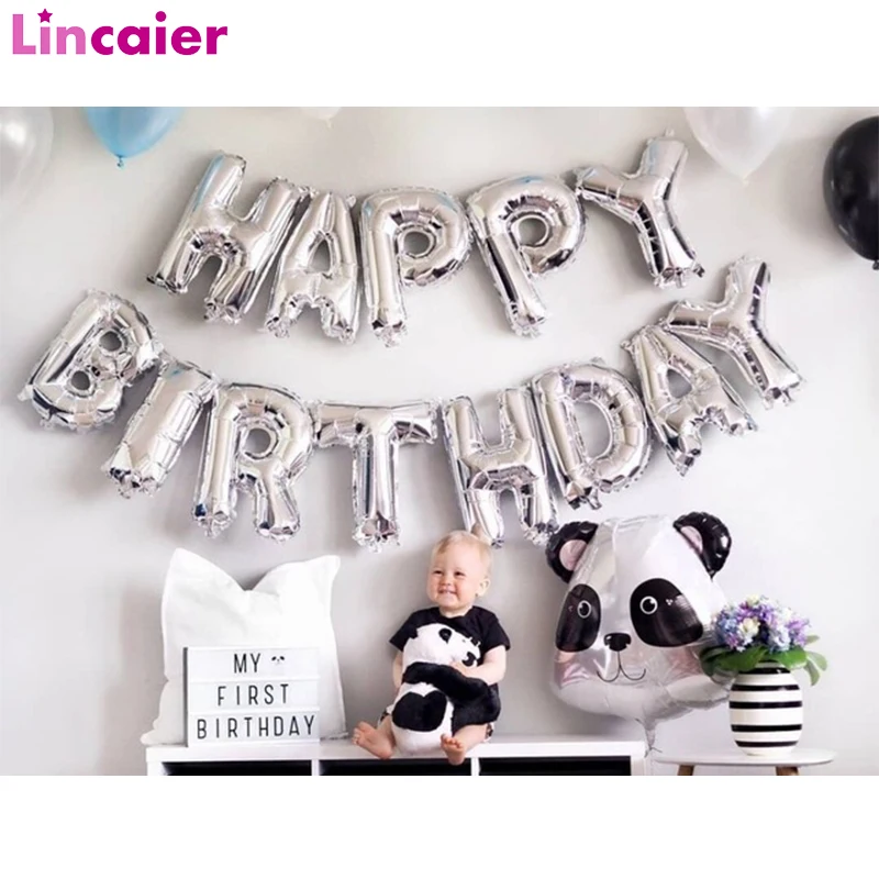 

16 inch Happy Birthday Foil Balloons Baby Boy Girl My First Birthday 1st One Party Decoration Garland Kids Adult supplies