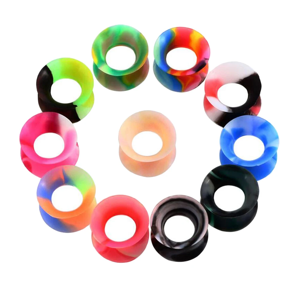 MagiDeal 11 Pairs Soft Silicone Tunnels Ear Gauges Plugs Stretchers Expander 6mm/8mm/10mm/12mm/14mm/16mm