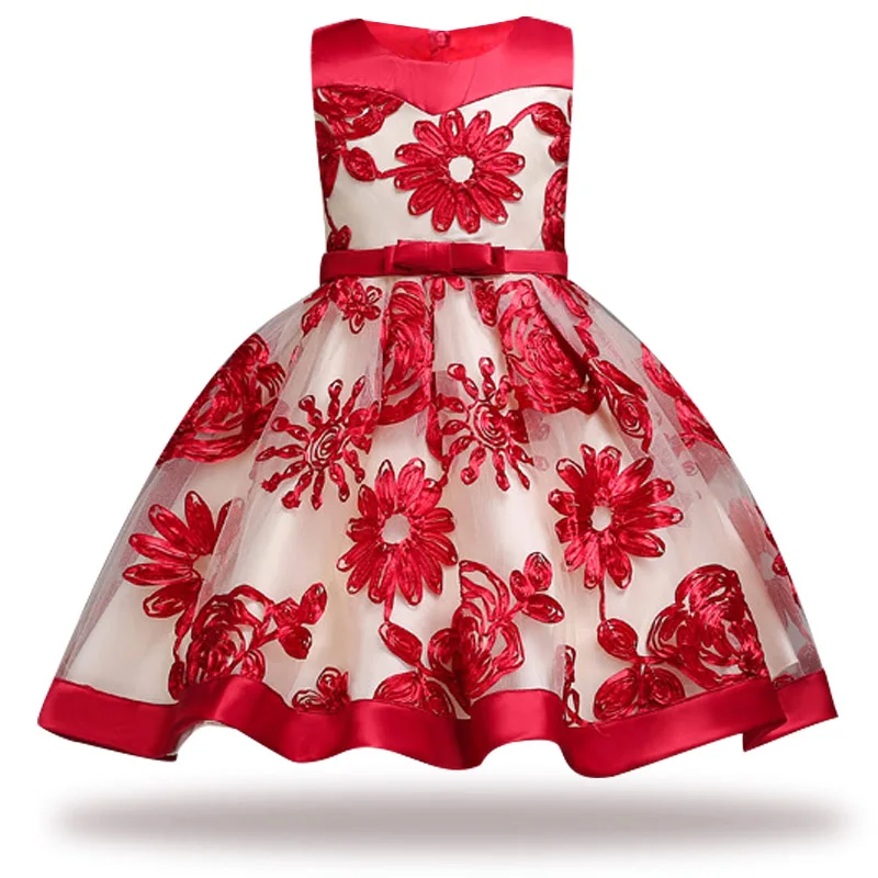 

Summer 2018 Tutu Wedding Birthday Party Dresses For Girls Princess flowers Girl Dress Children's Costume Teenager Prom
