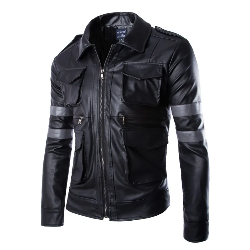

Leather Jacket Men New 2019 100% In-kind Shot Leather Coat Men's Coat Men's Multi-pocket Leather Coat
