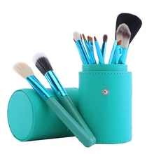 12 pcs Make up Brushes Professional Beauty Makeup Brush Set Contour Blusher Powder Liquid Foundation Brush + PU Brush Cup
