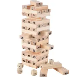 54 цифровой слоев сложены высокой строительные блоки для отдыха деревянный детский подарок игрушки