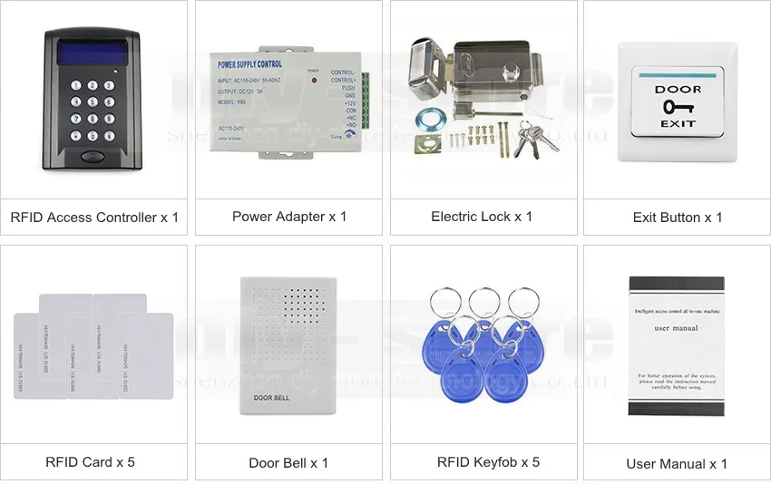 DIYSECUR RFID Клавиатура контроль доступа к двери Система безопасности комплект+ электронный дверной замок для домашнего офиса B100