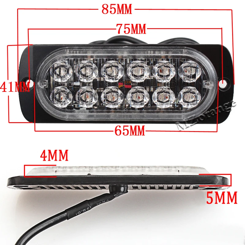 MZORANGE 4X ультра тонкий автомобильный Грузовик 12 светодиодных стробоскопических сигнальных огней 19 вспышек сигнальный светильник дневной ходовой светильник противотуманный светильник