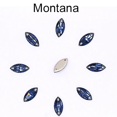 ASTROBOX красочные K9 стекло пришить плоская подставка из горного хрусталя конский глаз швейные стразы кристаллы для рукоделия DIY подарки - Цвет: Montana