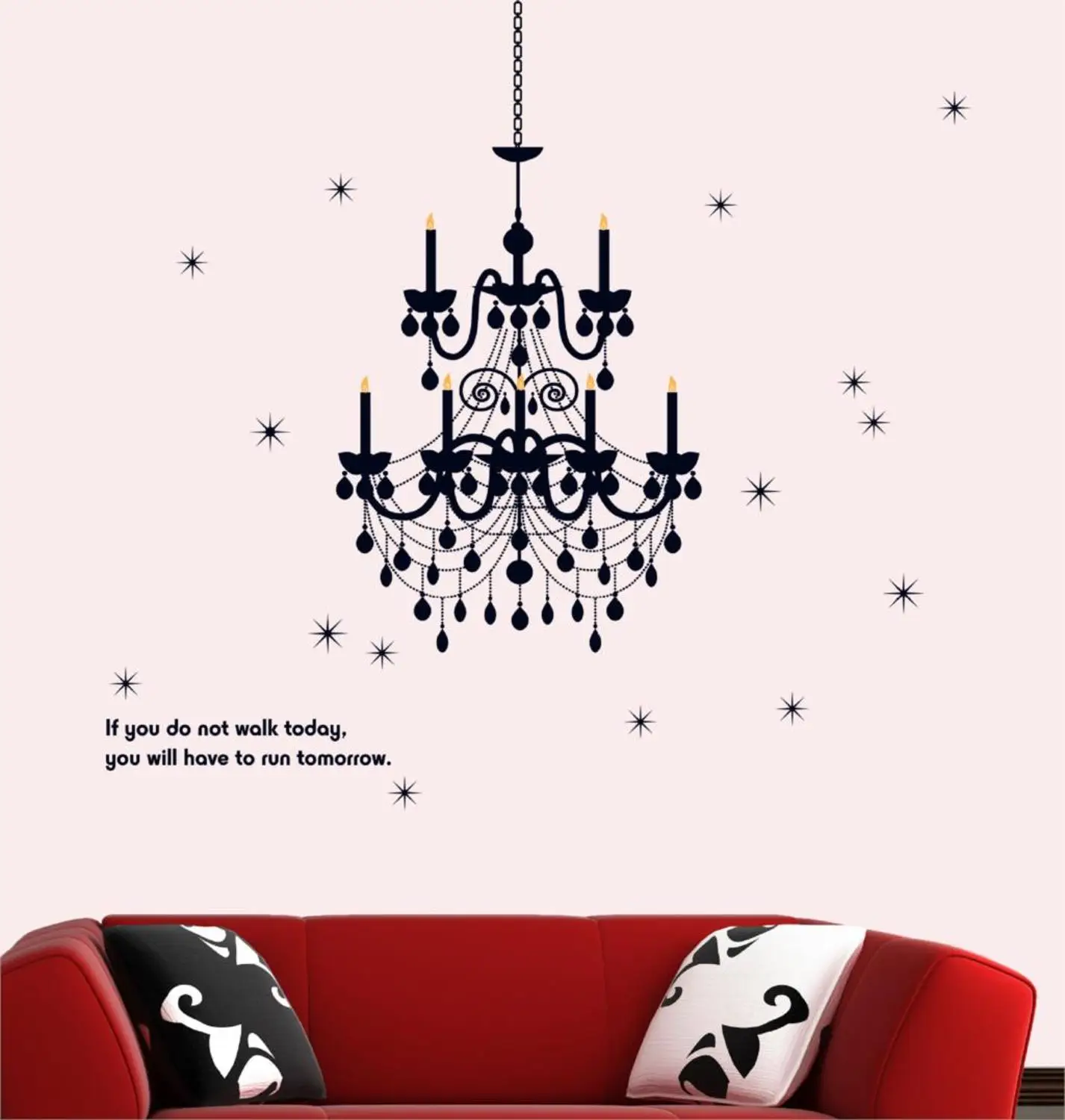 PVC Wall Stickers chandelier simple candlelight dinner Continental cozy