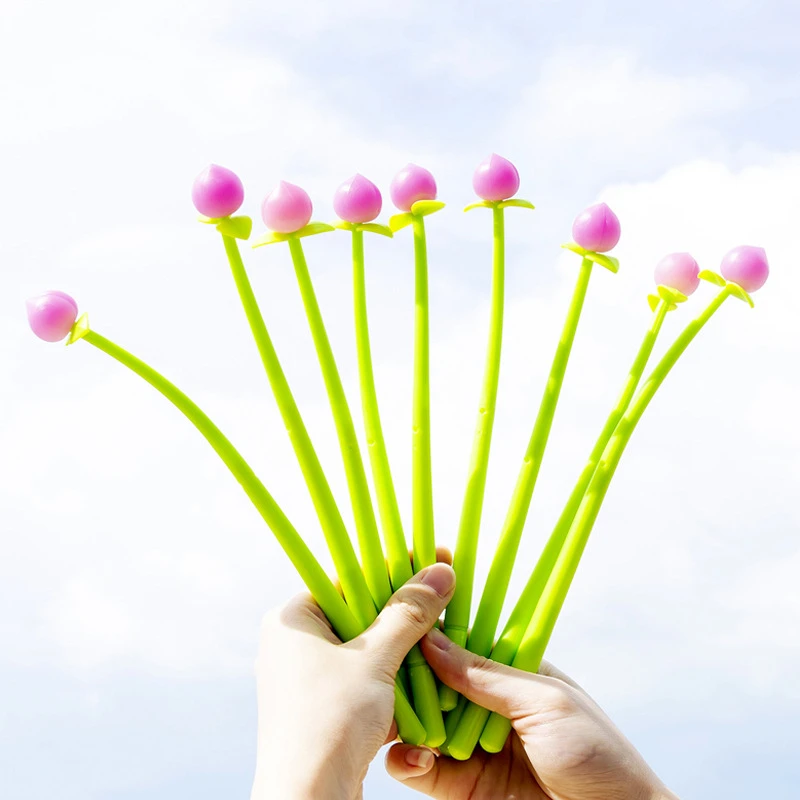 

1PCS New Cute Peaches Discolored By Light Gel Pen Student Stationery Novelty Gift School Material Office Supplies