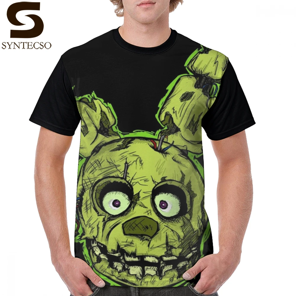 Springtrap футболка с рисунком персонажей из игры пять ночей в Фредди 100 полиэстер