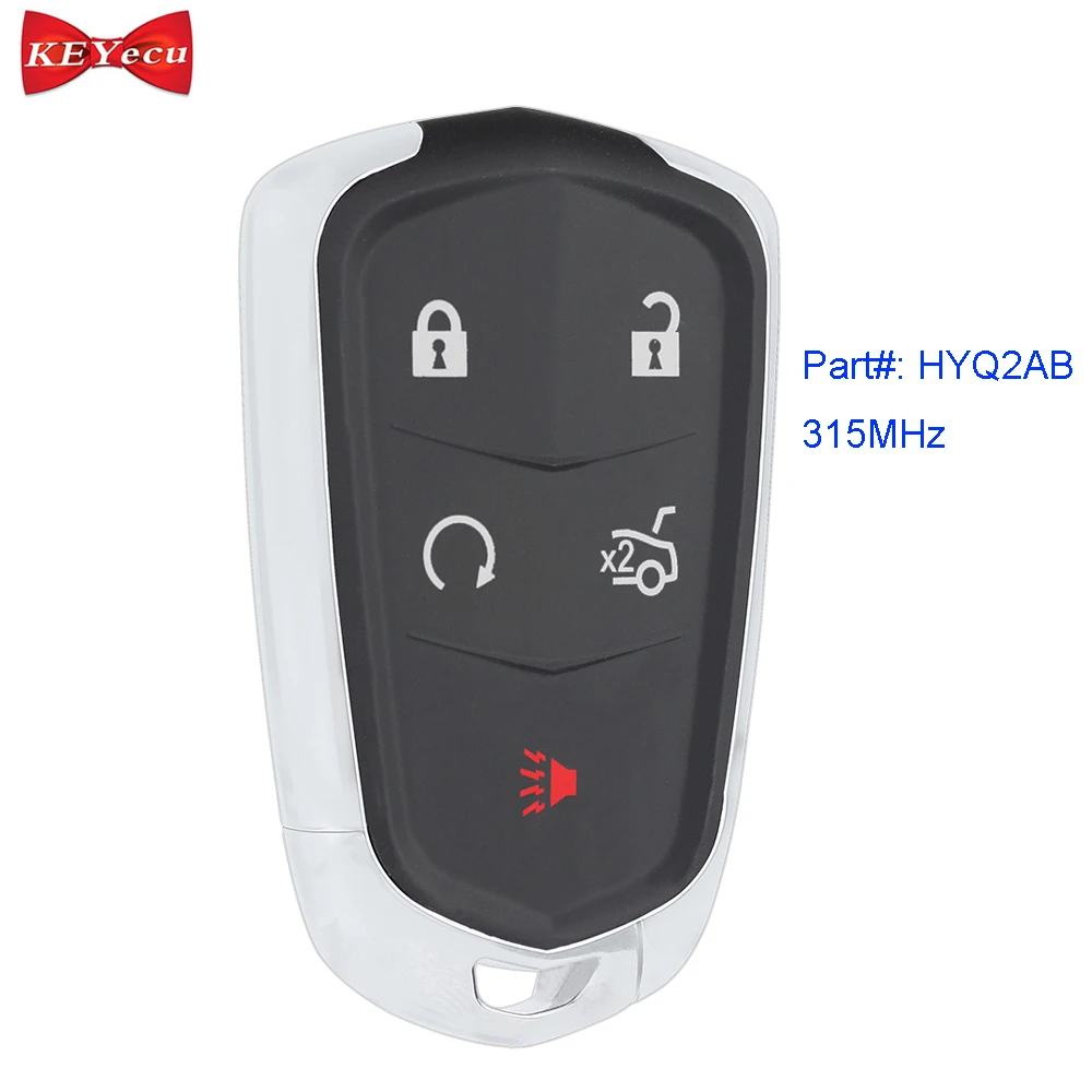 

KEYECU for Cadillac ATS CTS SRX 2015 2016 2017 2018 Remote Car Key Fob 315MHz FCC ID: HYQ2AB 5 Button