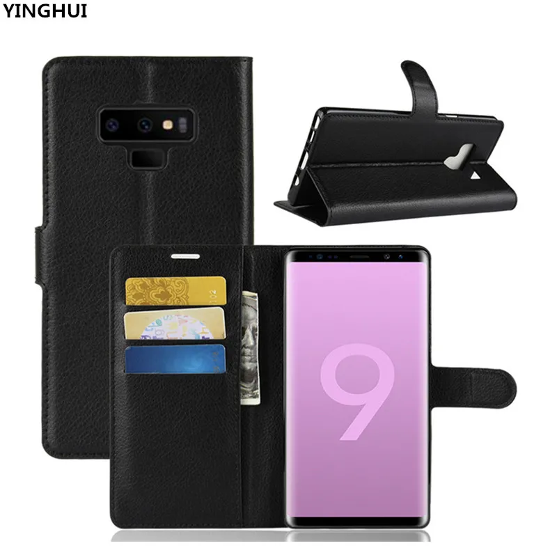 For Samsung Galaxy Note 9 phone case cover note9 Wallet leather Flip Stand Cases PU anti-fall bag shell | Мобильные телефоны и
