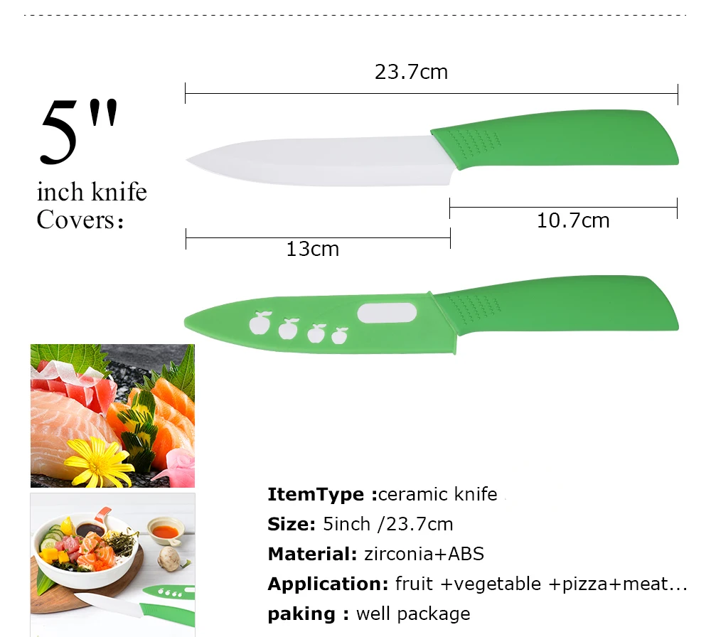 Набор кухонных ножей Керамический 3 4 5 6 дюймов циркониевый белый нож для очистки овощей фруктов Керамические ножи кухонные инструменты