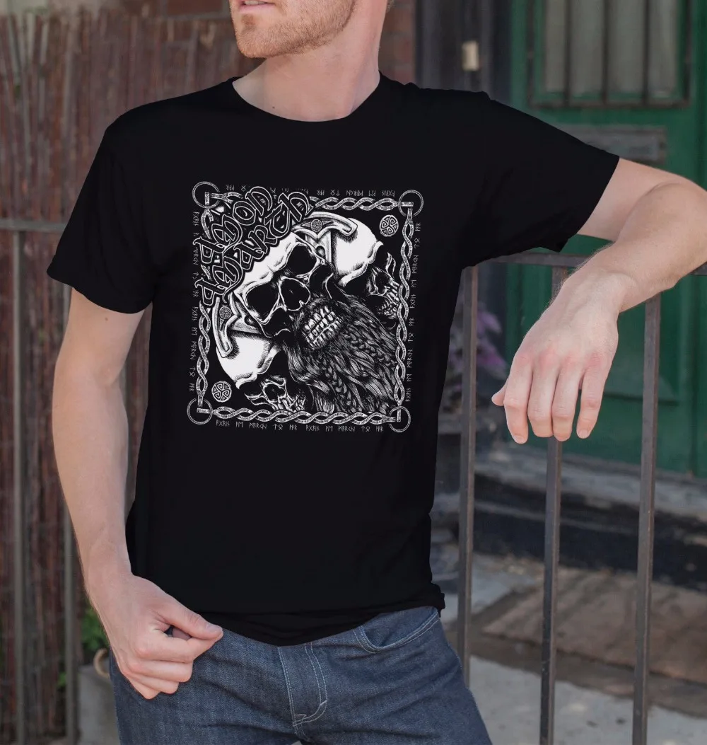 Cool Graphic Tees Short Sleeve Amon Amarth Black Death Metal Band Crew Neck Mens T Shirts | Мужская одежда