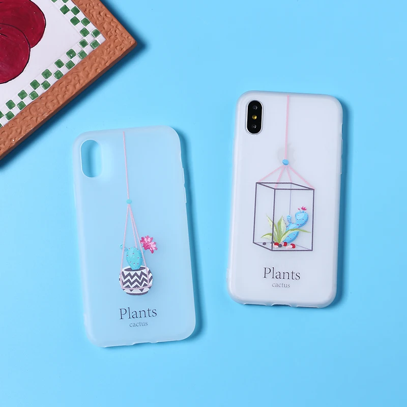 

Soft Case for iphone 11 Pro 6 6s 7 7Plus Flower Plants Cartoon Patterned Phone Case For iPhone 8 8Plus XS Max Bags Fundas Cover