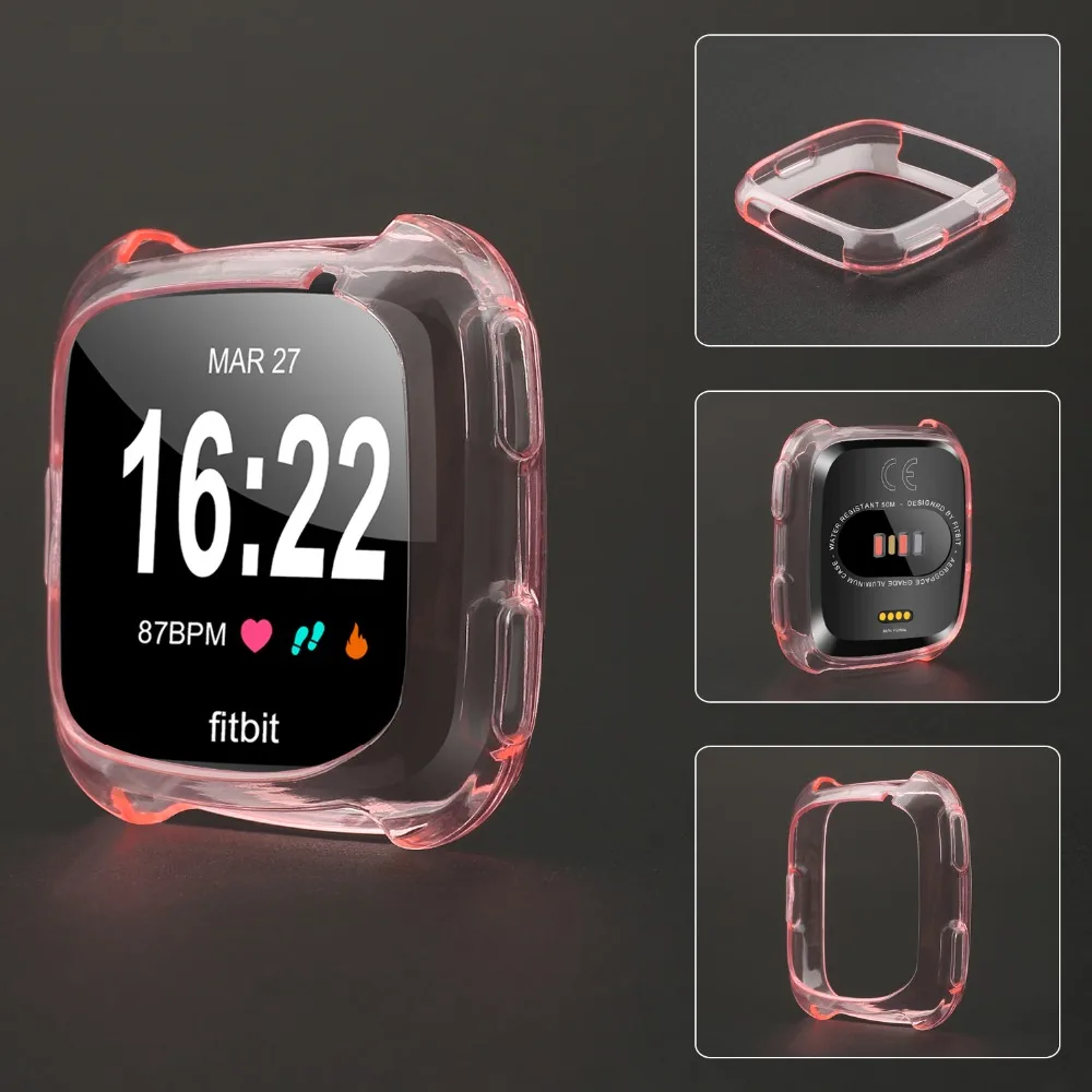 Чехол для Fitbit Versa/versa 2/versa lite защитный прозрачный чехол Защита экрана Смарт-часы аксессуары