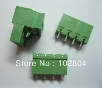 

100 Pcs Pitch 5.08mm 4way/pin Screw Terminal Block Connector Green Color L Pluggable Type