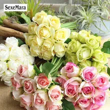 SexeMara Свадебный букет розовые розы цветок Свадебный букет Искусственный Свадебный букет для подружек невесты держатель Свадебные принадлежности