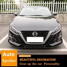 Для Nissan Altima Teana передний бампер Защита выхлопного отверстия кузов комплект спойлер бампер автомобиля Передняя Лопата столкновения Спорт черный