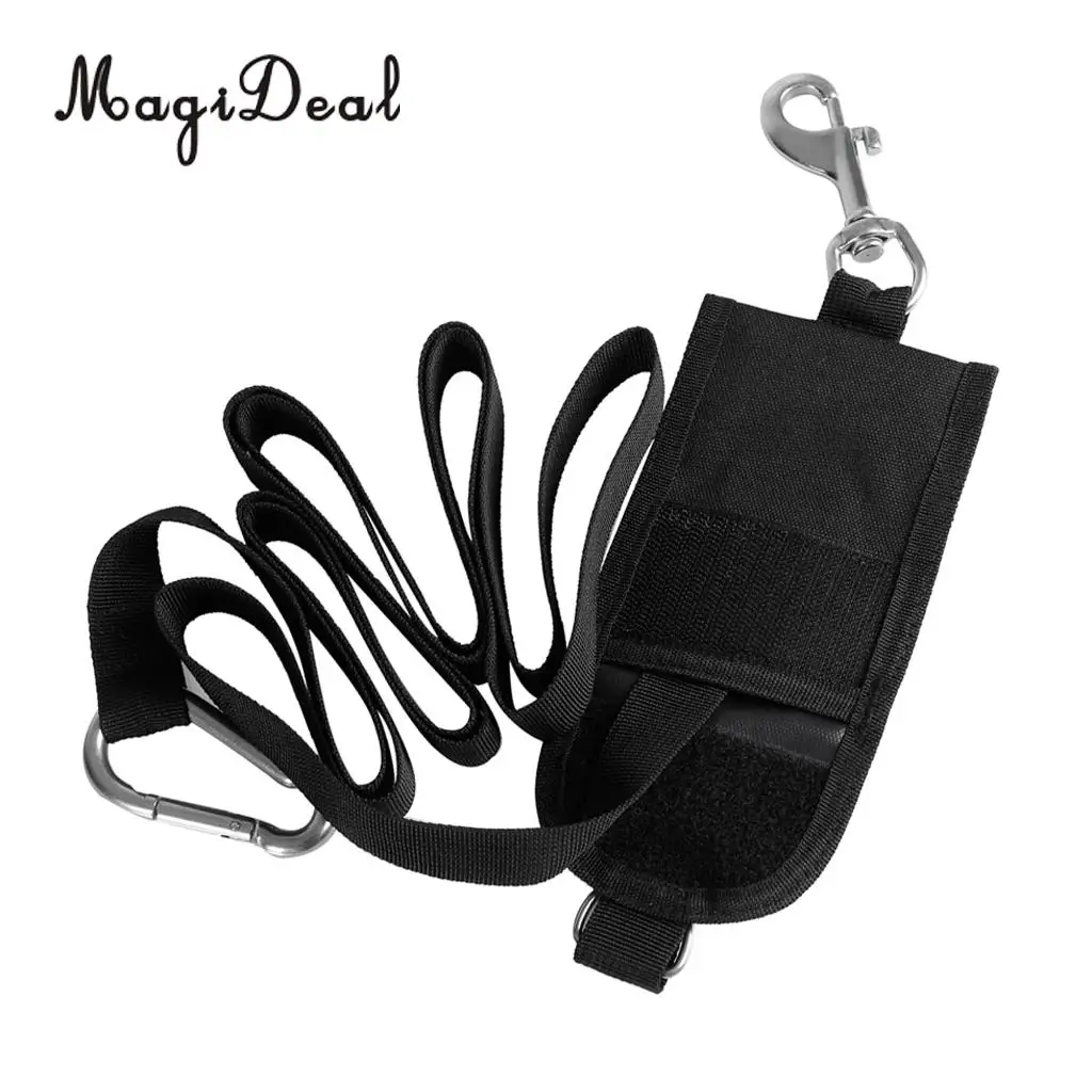MagiDeal Heavy Duty Technical Scuba Diving Jon Line with Pouch Clip D Ring Carabiner