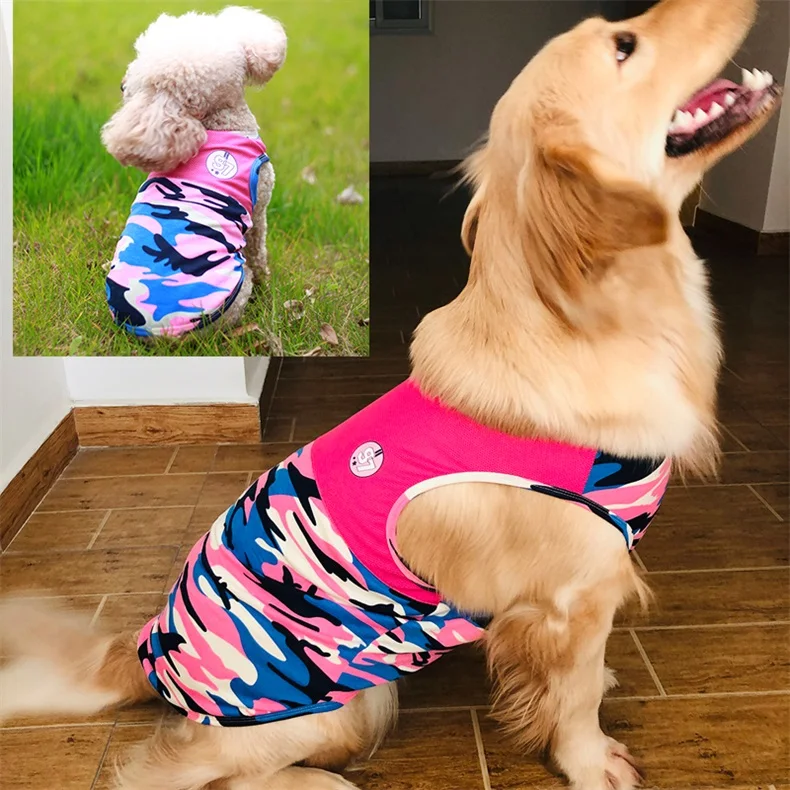 Камуфляжная одежда для собак лето жилет для щенка для Samll Большая Собака Тедди Keji подстилка для животных тонкая собака жилет футболки