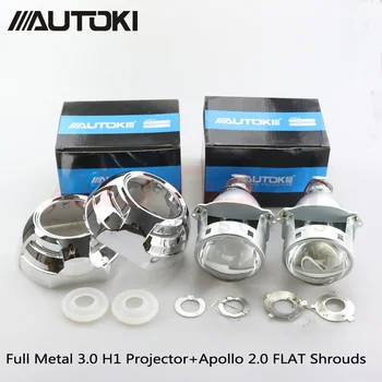 

Autoki Metal Bi Xenon H1 Headlight Projector lens External Lights Lenses Apollo 2.0 Covers for BMW Z3 H1 H4 H7 Car Headlamp