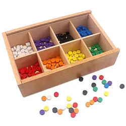 Для малышей и детей постарше детские игрушки фребеля Gabe10 точек Цвета подсчета когнитивные деревянные расшиты разноцветными бусинами