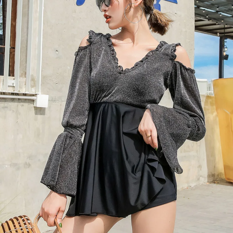 

Swimsuit 2019 New Woman Swimsuits Maillot Femme Swimming Suit For Women Plus Size Beach Girls Korean Long Sleeve Sexy Push Up