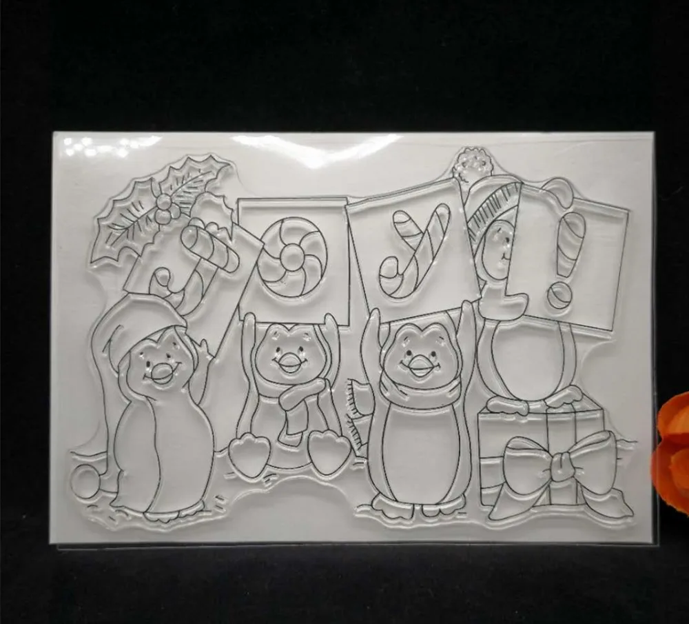 

Christmas penguins Transparent Clear Silicone Stamp/Seal for DIY scrapbooking/photo album Decorative clear P33