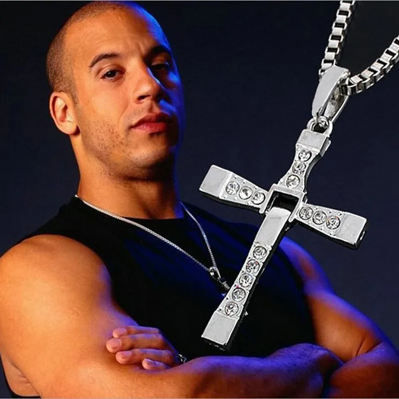 

2018 New Male Necklaces & Pendants Fashion Movie jewelry The Fast and The Furious Toretto Men Classic CROSS Pendant Necklace