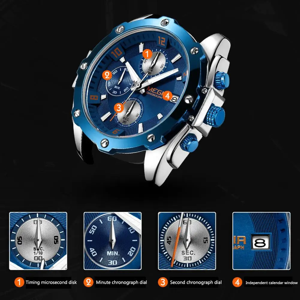 

Fashion Unisex Genuine Leather Strap Waterproof Timing Wristwatch Quartz Watch