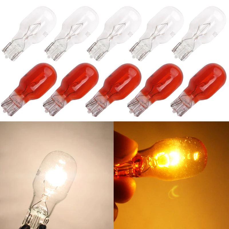 

10pcs clear glass warm white Amber T15 W16W halogen lamp 12V 16W Interior light clearance light halogen light bulbs automotive