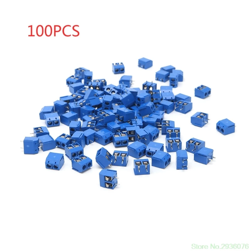 

100Pcs/Pack 2 Pin Screw PCB Terminal Block Connector 5mm Pitch Drop Ship 11