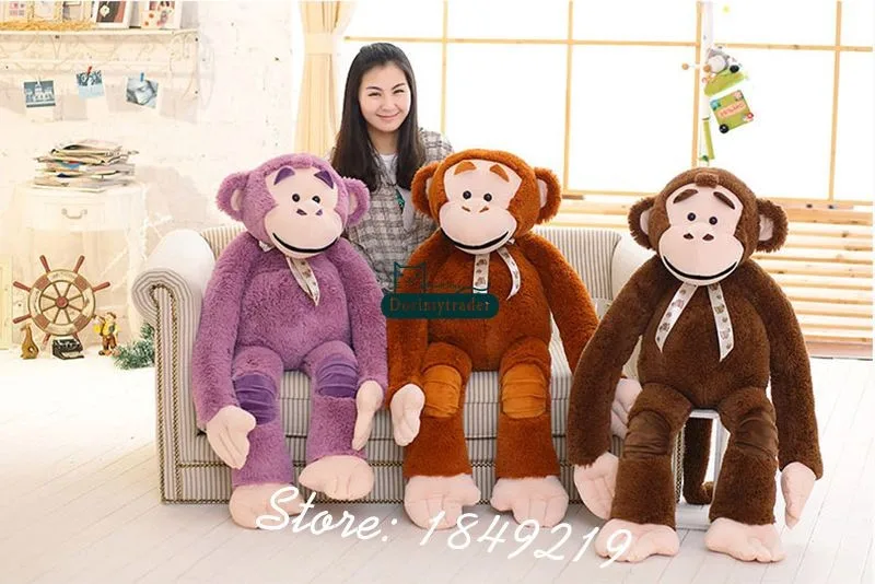 Dorimytrader 135cm Jumbo Stuffed Animal Orangutan Toy Plush Soft Funny  53''  Cartoon Monkey Doll 3 Colors Free Shipping DY61062 (6)