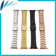 Stainless Steel Watchband for iWatch Apple Watch / Sport / Edittion 38mm 42mm Strap Band Loop Wrist Belt Bracelet Black Silver