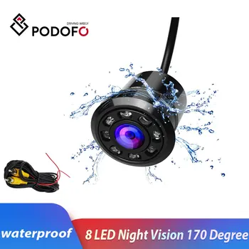 

Podofo 18.5mm Car Backup Camera HD Color Reverse Rear View Cameras 8 LED Night Vision 170 Degree Mini Waterproof Color CCD Image