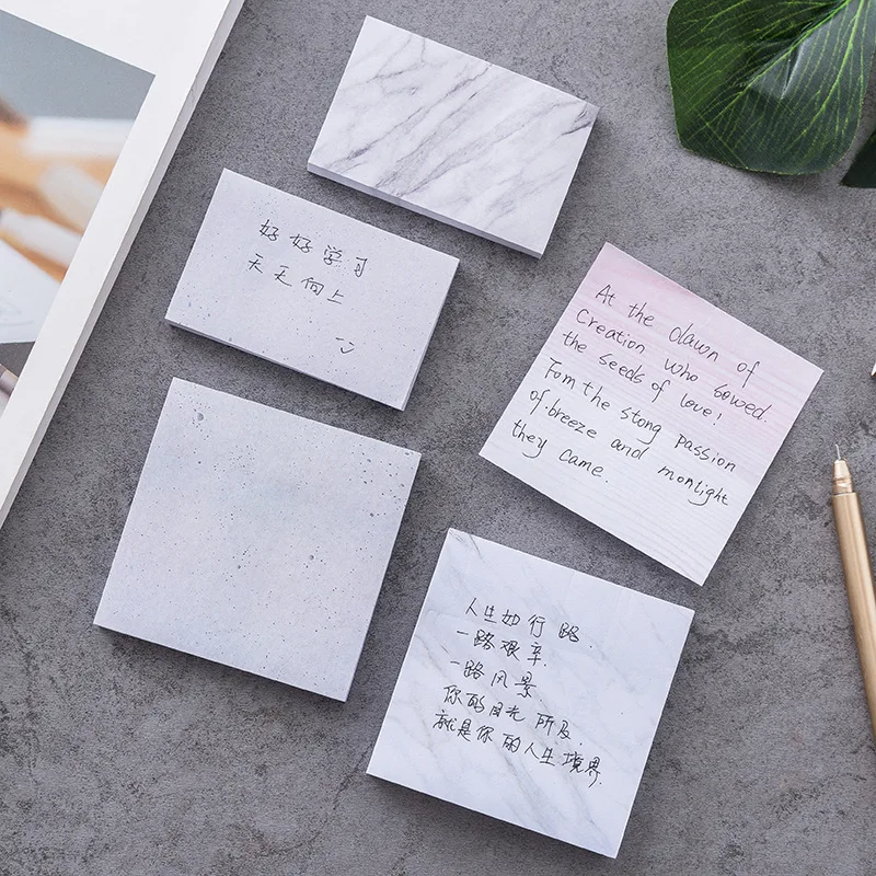 

1 Pcs Marble Printed Sticky Note Creative Style Memo Pad Self-Adhesive Square Papers Bookmark Stationery School Office Supply