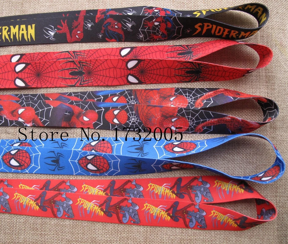 

New 10 pcs Cartoon Spiderman Cello Phone Key Chains Neck Strap Keys Lanyards Free Shipping LS-13