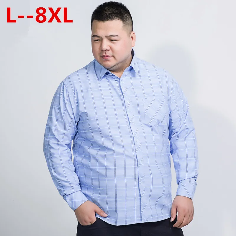 8XL 6XL 5XL 4XL 2018 хлопок полосатый Оксфорд Платье рубашка для мужчин Высокое качество s с длинным рукавом Slim Fit рубашки домашние мужчи