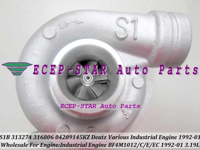 S1B 313274 316806 4198470KZ 4198477KZ Turbo Turbocharger For Deutz Various Industrial Engine 1992-01 BF4M1012 CEEC 3.19L (3)