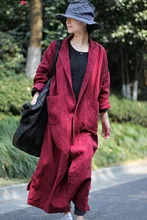 2016 female new autumn and winter linen jacquard suit collar popper outerwear long-sleeve suit type loose big trench
