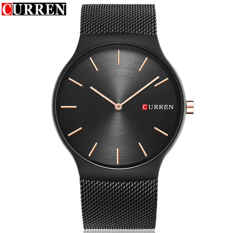 

2018 CURREN new black rose gold Pointer relogio masculino Luxury Brand Analog sports Wristwatch Quartz Business Watch Men 8256