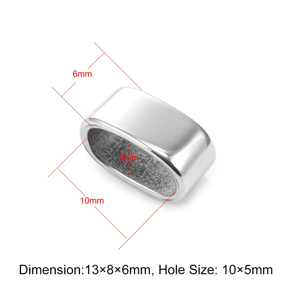 316L нержавеющая сталь большое отверстие бусины для кожаного шнура Браслет DIY ювелирных изделий для мужчин слайд амулеты аксессуары - Цвет: Hole 10x5mm